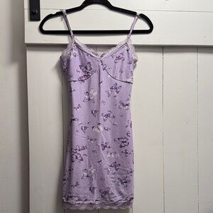 Full Tilt Purple Lace Trim Dress size Small S 
Butterflies Adjustable Straps
